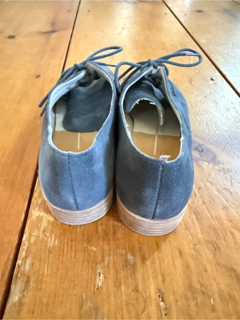 Dolce Vita Women’s Pointed Suede Lace-Up Oxfords in Slate Blue